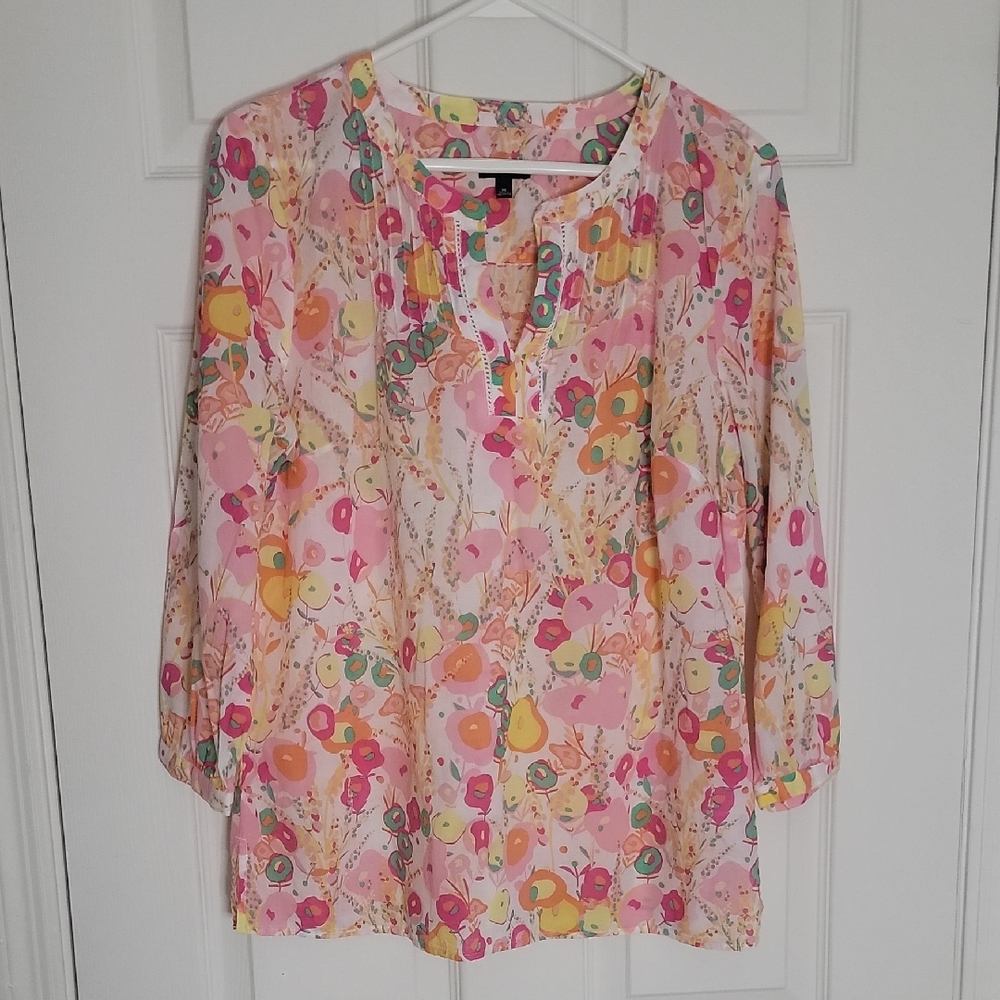 Talbots Multicolor Floral Blouse